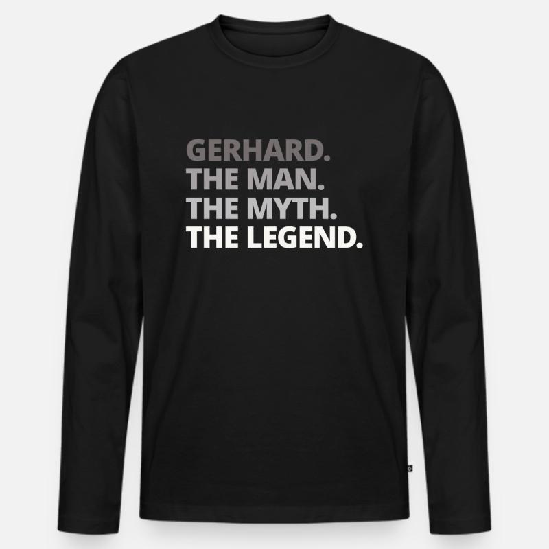 Gerhard Name Spruch Geschenk - Männer Premium Bio Langarmshirt - Schwarz