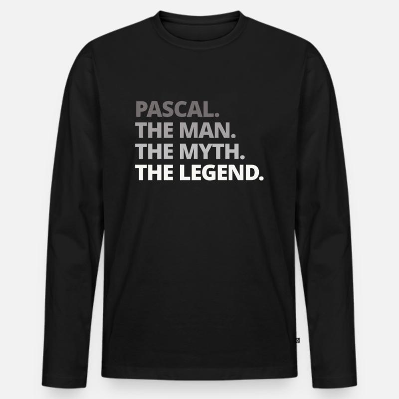 Pascal Name Spruch Geschenk - Männer Premium Bio Langarmshirt - Schwarz