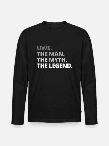 Uwe Spruch Geschenk - Männer Premium Bio Langarmshirt - Schwarz