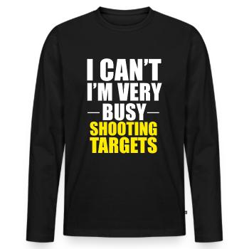 Sport shooting shooting sport saying gift - Men's Premium Organic Long Sleeve Shirt - black - Front - Nico (187cm)