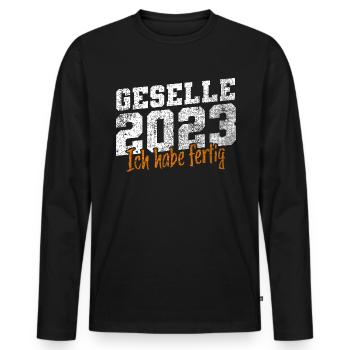 Geselle 2023 Gesellenprüfung - Männer Premium Bio Langarmshirt - Schwarz - Vorne - Nico (187cm)