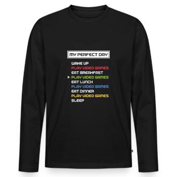 My Perfect Gaming Day - Men's Premium Organic Long Sleeve Shirt - black - Front - Nico (187cm)