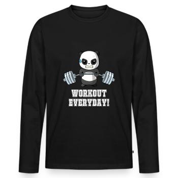 Daily Workout - Weightlifting - Panda - Fitness - Men's Premium Organic Long Sleeve Shirt - black - Front - Nico (187cm)