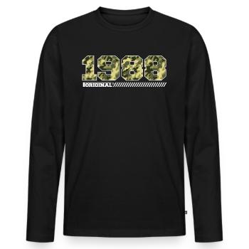 Cadeau d’anniversaire 1988 Vintage 1988 Armée - T-shirt manches longues Premium bio Homme - noir - Devant - Nico (187cm)