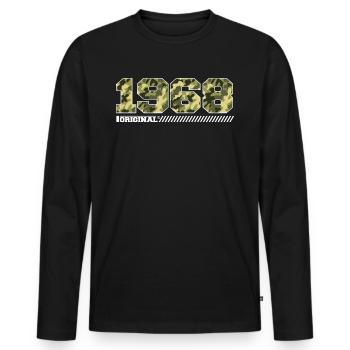 Cadeau d’anniversaire 1968 Vintage 1968 Army - T-shirt manches longues Premium bio Homme - noir - Devant - Nico (187cm)