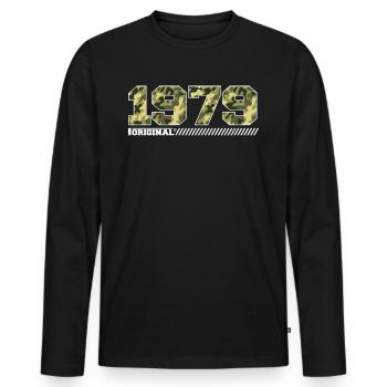Cadeau d’anniversaire 1979 Vintage 1979 Army - T-shirt manches longues Premium bio Homme - noir - Devant - Nico (187cm)