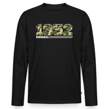 Cadeau d’anniversaire 1952 Vintage 1952 Armée - T-shirt manches longues Premium bio Homme - noir - Devant - Nico (187cm)
