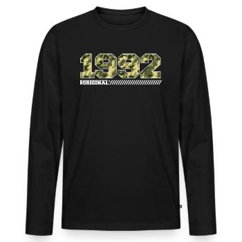 Cadeau d’anniversaire 1992 Vintage 1992 Army - T-shirt manches longues Premium bio Homme - noir - Devant - Nico (187cm)