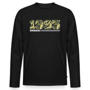 Cadeau d’anniversaire 1995 Vintage 1995 Army - T-shirt manches longues Premium bio Homme - noir - Devant - Nico (187cm)
