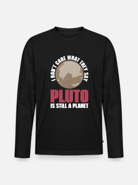 Pluto Planeet Space Universe Universe - Mannen Premium Bio shirt met lange mouwen - zwart