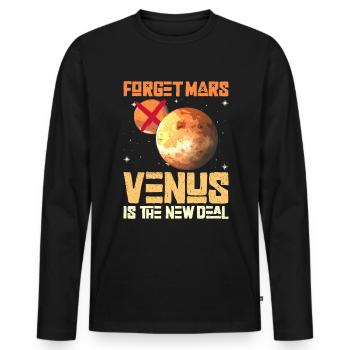 Forget Mars - Venus Is The New Deal - Venus Planet - Men's Premium Organic Long Sleeve Shirt - black - Front - Nico (187cm)