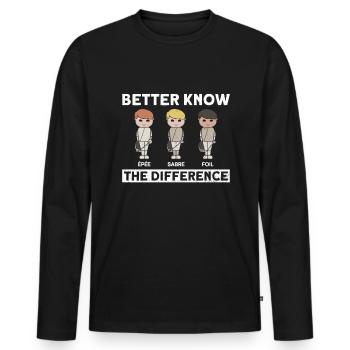 Différence Escrimeur Floret - T-shirt manches longues Premium bio Homme - noir - Devant - Nico (187cm)