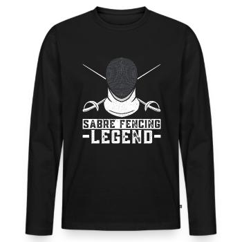 Légende de l’escrime sabre - Escrimeur d’escrime sabre - T-shirt manches longues Premium bio Homme - noir - Devant - Nico (187cm)
