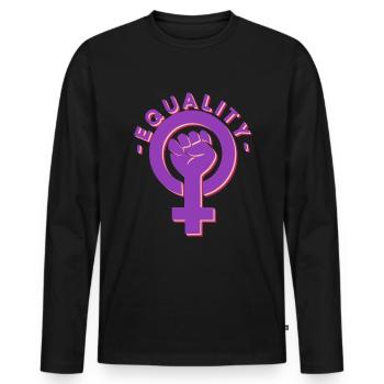 Gleichberechtigung - Feminismus Frauenrechte - Männer Premium Bio Langarmshirt - Schwarz - Vorne - Nico (187cm)