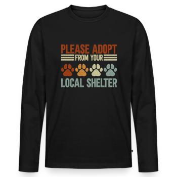Hund Tierschutz Tierrettung Aktivist Tierheim - Männer Premium Bio Langarmshirt - Schwarz - Vorne - Nico (187cm)