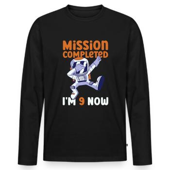 9th birthday astronaut 9 years - Men's Premium Organic Long Sleeve Shirt - black - Front - Nico (187cm)