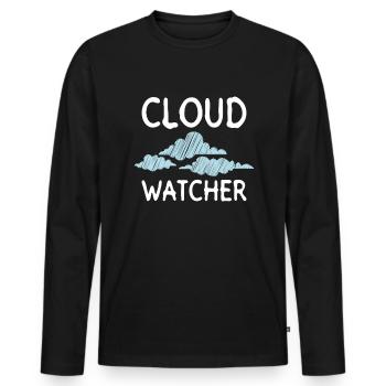 Nuages Météo météo Météo Climat Prévisions météorologiques - T-shirt manches longues Premium bio Homme - noir - Devant - Nico (187cm)