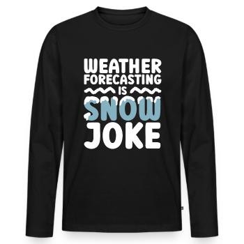 Météorologue Météo Climat Prévisions Météo - T-shirt manches longues Premium bio Homme - noir - Devant - Nico (187cm)