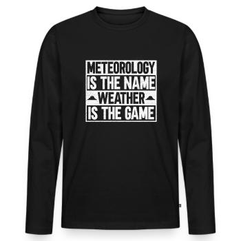 Météorologue Météo Climat Prévisions Météo - T-shirt manches longues Premium bio Homme - noir - Devant - Nico (187cm)