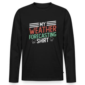 Météorologue Météo Climat Prévisions Météo - T-shirt manches longues Premium bio Homme - noir - Devant - Nico (187cm)