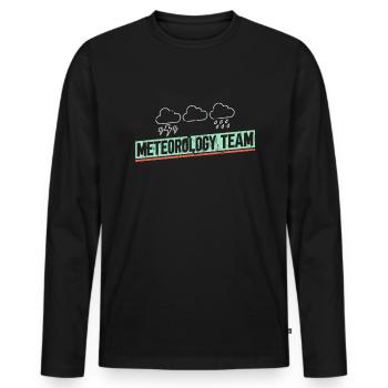 Météorologue Météo Climat Prévisions Météo - T-shirt manches longues Premium bio Homme - noir - Devant - Nico (187cm)