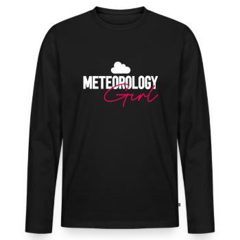 Météorologue Météo Climat Prévisions Météo - T-shirt manches longues Premium bio Homme - noir - Devant - Nico (187cm)