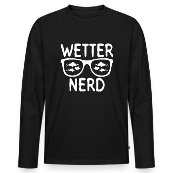Wetter Nerd - Meteorologie Wetter Klima - Männer Premium Bio Langarmshirt - Schwarz - Vorne - Nico (187cm)