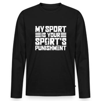 Marathon Runner Marathon Entraînement Jogging Running - T-shirt manches longues Premium bio Homme - noir - Devant - Nico (187cm)