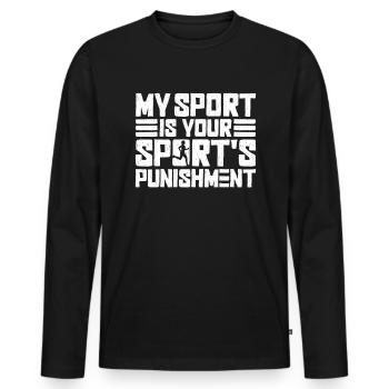 Marathon Runner Marathon Entraînement Jogging Running - T-shirt manches longues Premium bio Homme - noir - Devant - Nico (187cm)
