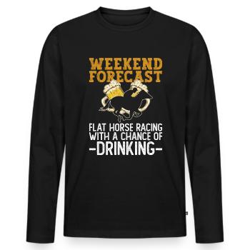 Cavalier d’équitation de course de chevaux plat - T-shirt manches longues Premium bio Homme - noir - Devant - Nico (187cm)