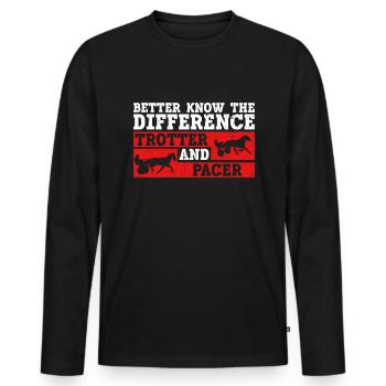 The difference between trotter and pacer better - Men's Premium Organic Long Sleeve Shirt - black - Front - Nico (187cm)