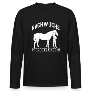 Nachwuchs Pferdetrainerin - Pferdetrainer - Männer Premium Bio Langarmshirt - Schwarz - Vorne - Nico (187cm)