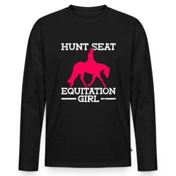 Hunt Equitation Girl - Hunt English - Männer Premium Bio Langarmshirt - Schwarz - Vorne - Nico (187cm)