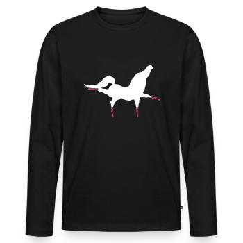 Dressur Reiten Reiten Reiter Reiten - Männer Premium Bio Langarmshirt - Schwarz - Vorne - Nico (187cm)