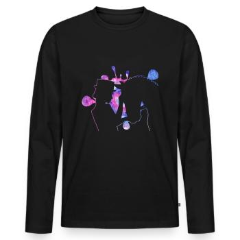 Dressur Reiten Reiten Reiter Reiten - Männer Premium Bio Langarmshirt - Schwarz - Vorne - Nico (187cm)