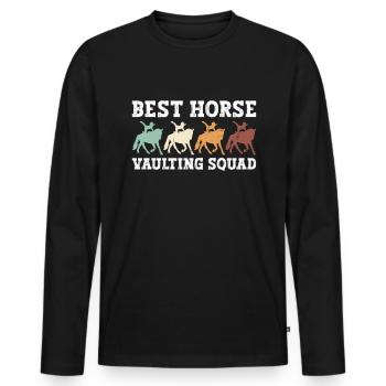 Meilleure équipe de voltige - voltige à cheval - T-shirt manches longues Premium bio Homme - noir - Devant - Nico (187cm)