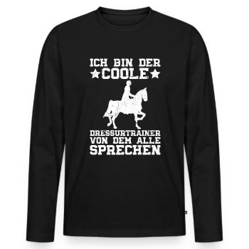 Dressage trainer dressage riding dressage riding - Men's Premium Organic Long Sleeve Shirt - black - Front - Nico (187cm)