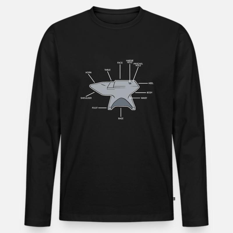 Schmied Schmiede Amboss Metallbauer Metall - Männer Premium Bio Langarmshirt - Schwarz