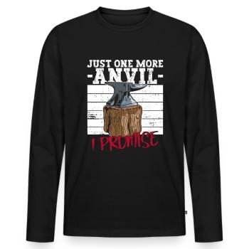 Nur noch ein Amboss, versprochen - Schmied - Männer Premium Bio Langarmshirt - Schwarz - Vorne - Nico (187cm)
