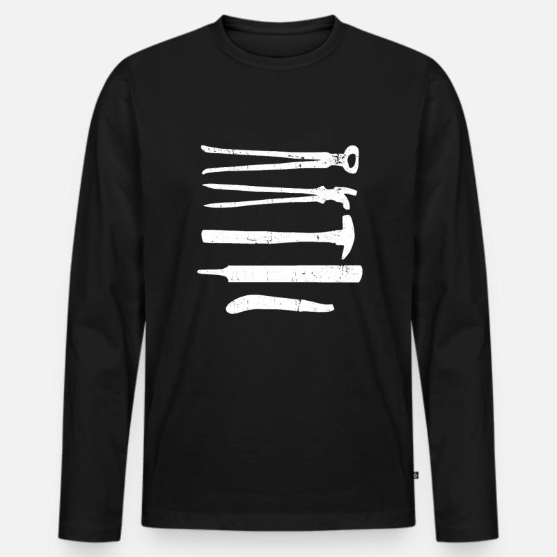 Hufschmied Schmiede Anivl Blacksmithing - Männer Premium Bio Langarmshirt - Schwarz