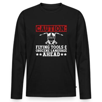 Soudeurs Soudeurs Artisans Métallurgistes - T-shirt manches longues Premium bio Homme - noir - Devant - Nico (187cm)