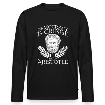 Aristoteles Griechische Mythologie Antik - Männer Premium Bio Langarmshirt - Schwarz - Vorne - Nico (187cm)
