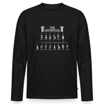 Mythologie grecque Dieu grec ancien - T-shirt manches longues Premium bio Homme - noir - Devant - Nico (187cm)