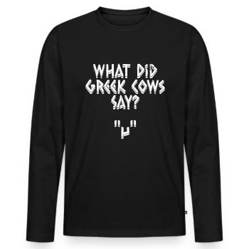 Mythologie grecque Dieu grec ancien - T-shirt manches longues Premium bio Homme - noir - Devant - Nico (187cm)