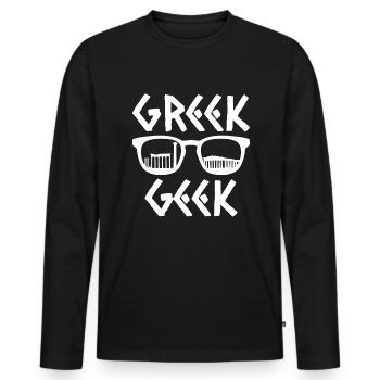 Mythologie grecque Dieu grec ancien - T-shirt manches longues Premium bio Homme - noir - Devant - Nico (187cm)