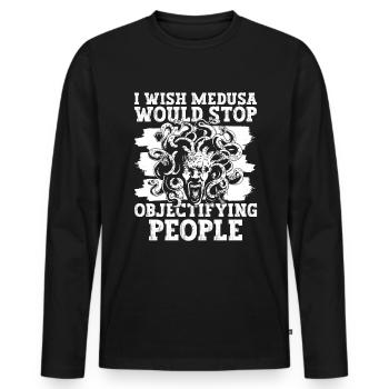 Mythologie grecque Dieu grec ancien - T-shirt manches longues Premium bio Homme - noir - Devant - Nico (187cm)