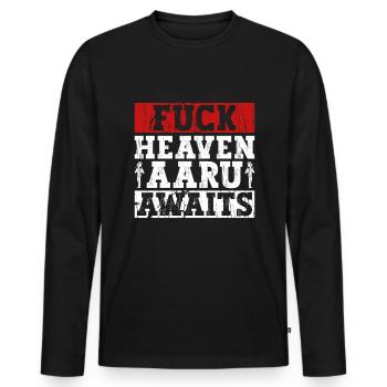 Fuck Heaven Aaru vous attend - Mythologie égyptienne - T-shirt manches longues Premium bio Homme - noir - Devant - Nico (187cm)