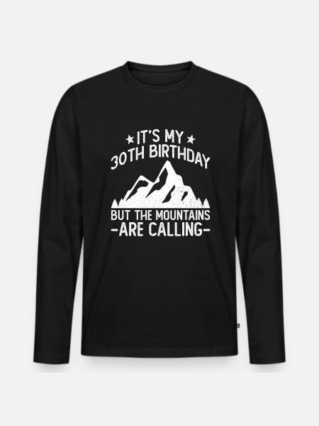 Wandern 30. Geburtstag Wanderer 30 Jahre Outdoor - Premium økologisk langærmet T-shirt til mænd - sort