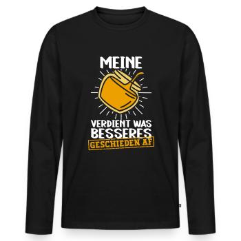 Scheidungsparty Scheidung Ex Frau Geschieden - Männer Premium Bio Langarmshirt - Schwarz - Vorne - Nico (187cm)