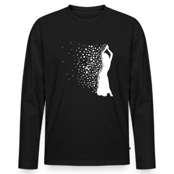 Danseuse du ventre + Fleurs - Danse du ventre - T-shirt manches longues Premium bio Homme - noir - Devant - Nico (187cm)